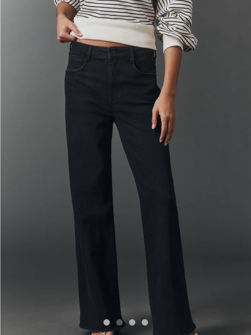 Pilcro High-Rise Wide-Leg Jeans in Black